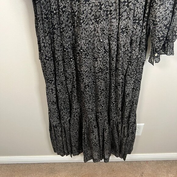 Isabel Marant Étoile Likoya Floral Print Tiered Maxi Dress Size EU 38 US 6 Black - Picture 7 of 11